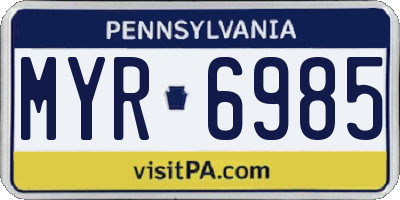 PA license plate MYR6985