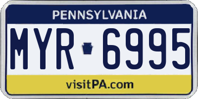 PA license plate MYR6995