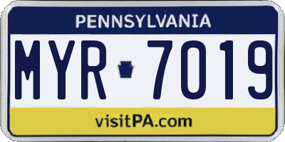 PA license plate MYR7019