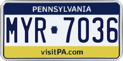 PA license plate MYR7036