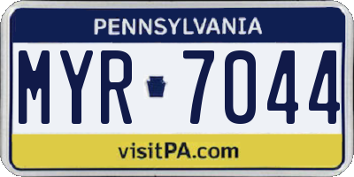 PA license plate MYR7044