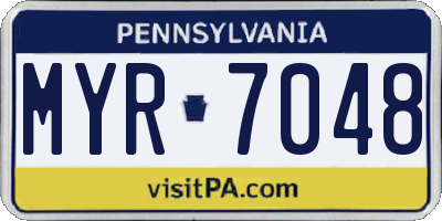 PA license plate MYR7048