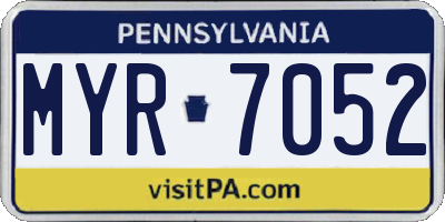 PA license plate MYR7052