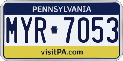 PA license plate MYR7053