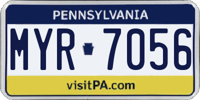 PA license plate MYR7056