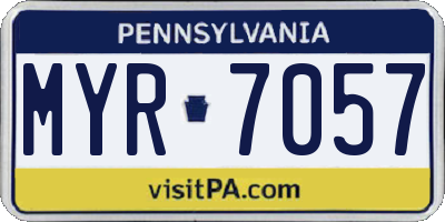 PA license plate MYR7057