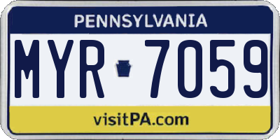 PA license plate MYR7059