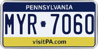 PA license plate MYR7060