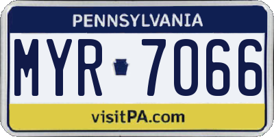 PA license plate MYR7066