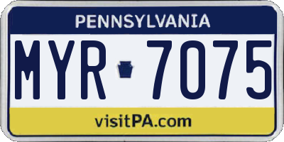 PA license plate MYR7075