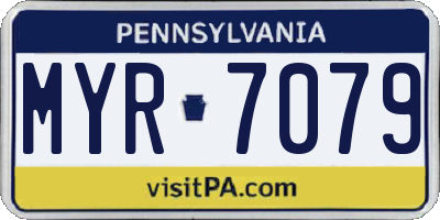 PA license plate MYR7079