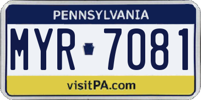 PA license plate MYR7081