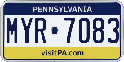 PA license plate MYR7083
