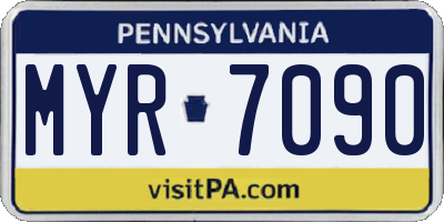 PA license plate MYR7090