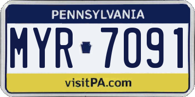 PA license plate MYR7091