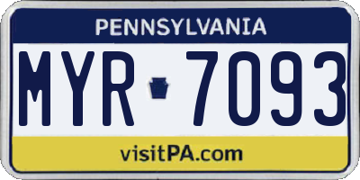 PA license plate MYR7093