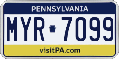 PA license plate MYR7099