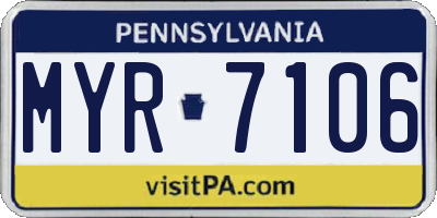 PA license plate MYR7106