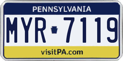 PA license plate MYR7119