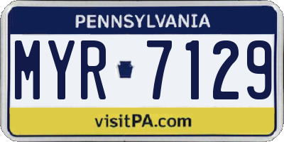PA license plate MYR7129