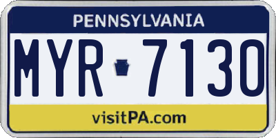 PA license plate MYR7130