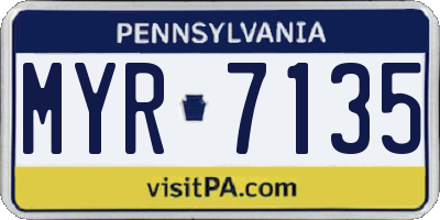 PA license plate MYR7135