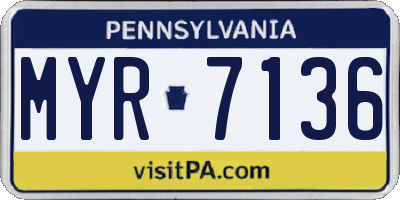 PA license plate MYR7136