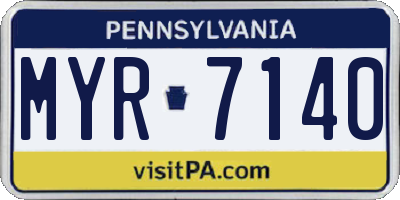 PA license plate MYR7140