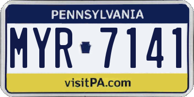 PA license plate MYR7141