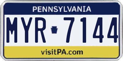 PA license plate MYR7144