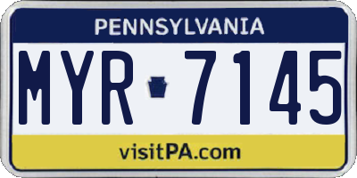 PA license plate MYR7145