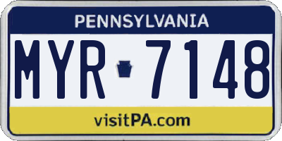 PA license plate MYR7148