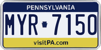 PA license plate MYR7150