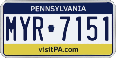 PA license plate MYR7151