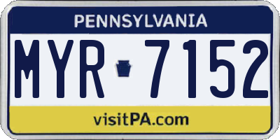 PA license plate MYR7152