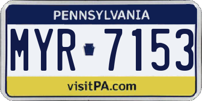 PA license plate MYR7153
