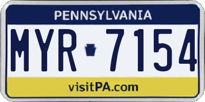 PA license plate MYR7154