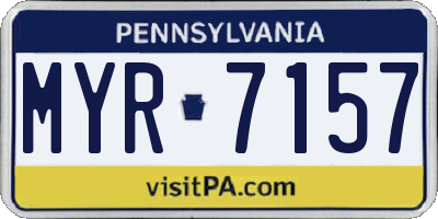 PA license plate MYR7157