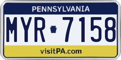PA license plate MYR7158
