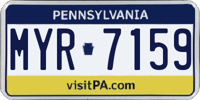 PA license plate MYR7159