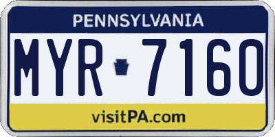 PA license plate MYR7160