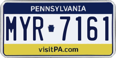 PA license plate MYR7161
