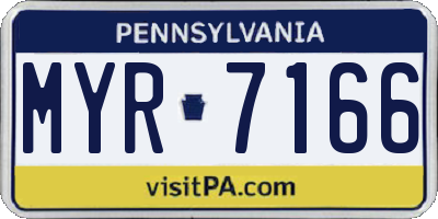 PA license plate MYR7166