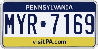 PA license plate MYR7169