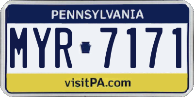 PA license plate MYR7171