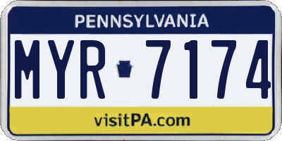 PA license plate MYR7174