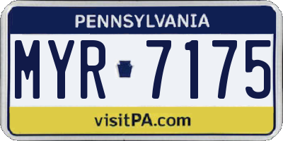 PA license plate MYR7175