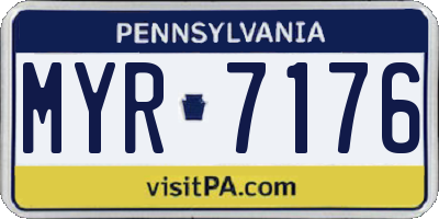 PA license plate MYR7176