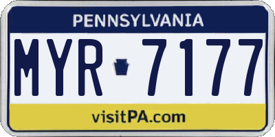 PA license plate MYR7177