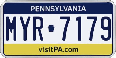 PA license plate MYR7179